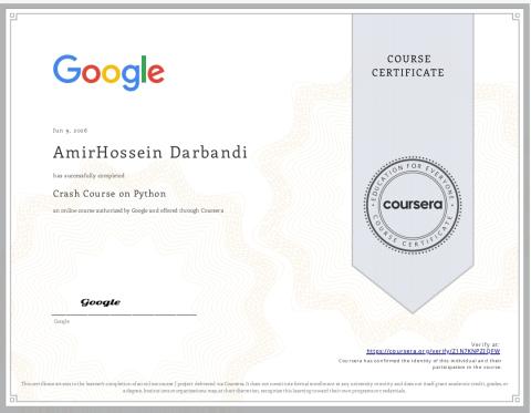 Google Python Certificate